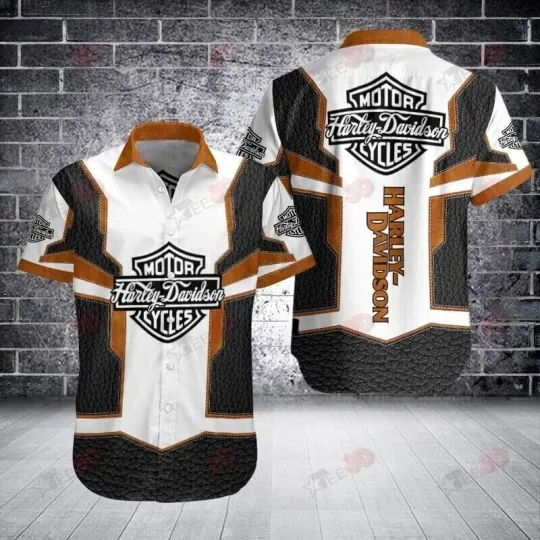 Harley Motor Racing Davidson Casual Button Down Shirt Unisex Adults