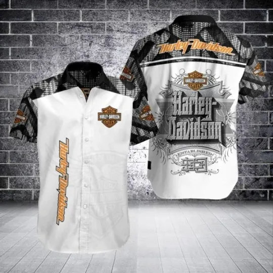 Harley Motor Racing Davidson Casual Button Down Shirt