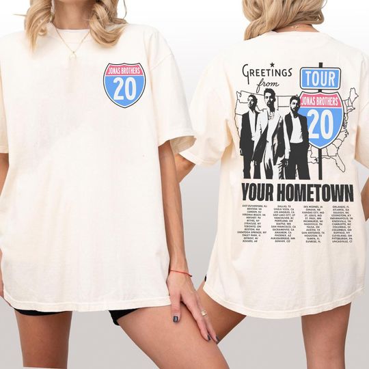 Jonas Brothers Tour 2025 Shirt, JONAS20 Living The Dream Concert Tee, Vintage Band Merch, JONAS20 Tour 2025, Band Graphic Tee