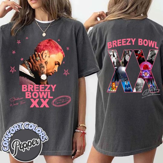 Chris Brown Breezy Bowl XX 2025 Pink Version 2 Side Shirt, Concert Retro Shirt, Chris Brown Breezy Tee, Music Y2k T-Shirt