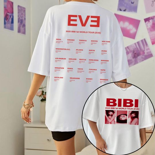2025 BIBI 1st World Tour EVE T-shirt, Bibi World Tour 2025 in North American Shirt, Eve: Romance Shirt, Bibi Kpop Tour Shirt