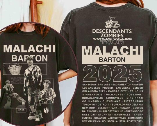 Malachi Barton Descendants Worlds Collide Tour Comfort Shirt, Descendants Zombies Oufit, Trending Tee, Disneyland Vacation Trip Gift 2025