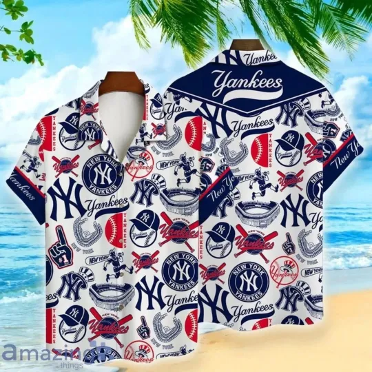 New York Y.a.n.k.e.e.s Icon Collage Hawaiian Shirt, Gift for Fan