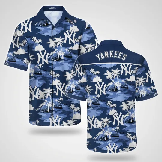 New York Y.a.n.k.e.e.s Island Camo Hawaiian Shirt, Gift for Fan