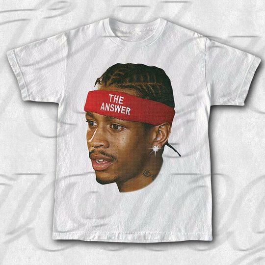Allen Iverson Basketball Legend Player Big Head The Answer Vintage T-Shirt