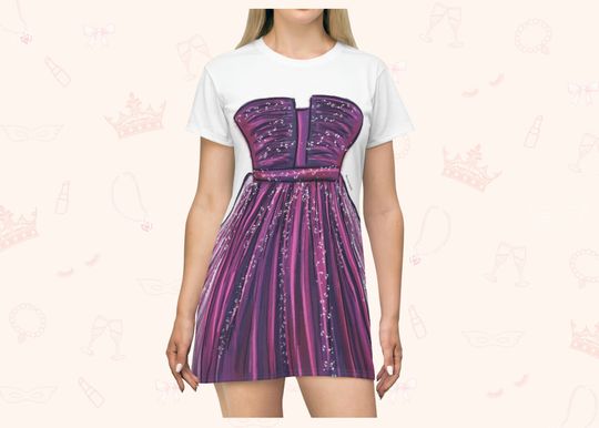 Purple Fairy Tale T-Shirt Dress | Easy Costume, Fun Loungewear, Unique Gift