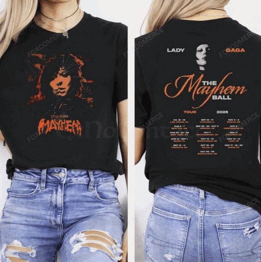 Ld ga Mayhem Tour 2025 Double Sided Shirt Unisex Graphic Fan Tee