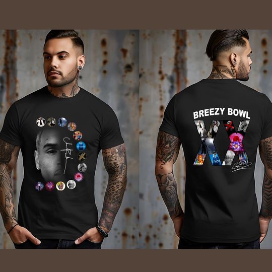 Chris brown tour breezy bowl xx v2 shirt, concert retro 2025 shirt, chris brown graphic tee, music tour y2k t-shirt, chris brown tour tee