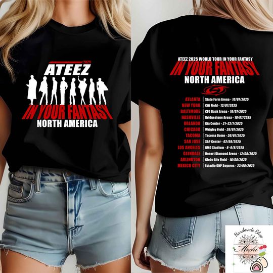 Ateez 2025 World Tour in Fantasy 2 side shirt, Ateez World Tour 2025 Shirt, Ateez Members Kpop Shirt, Ateez Concert Tour Shirt, Mingi shirt