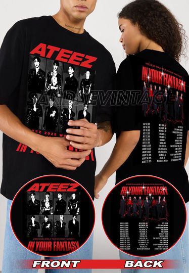 Ateez 2025 World Tour In Your Fantasy Vintage Shirt, Ateez Member Shirt, Ateez World Tour 2025 Shirt, Kpop Shirt, Kpop Gift, Kpop Merch
