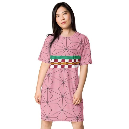 Anime Manga Inspired Cosplay - All Over Print Cut and Sew Gender Neutral Long T-Shirt Dress