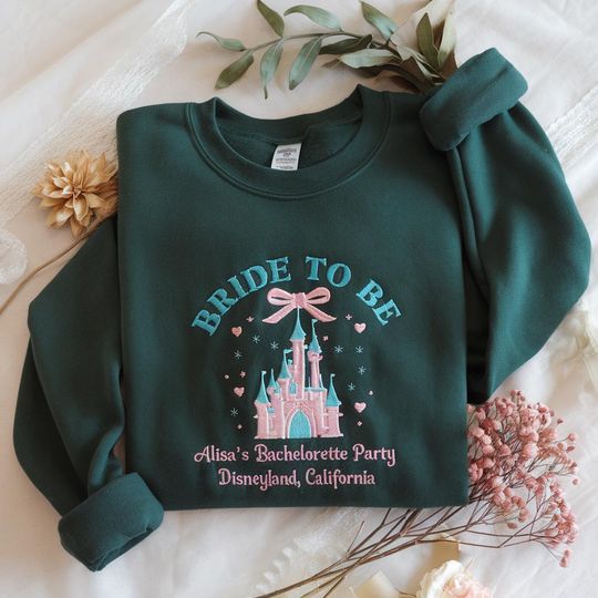 Coquette Bow Disney Bride Embroidered Sweatshirts, Bride Squad , Disney Bridesmaid Sweater, Disney Bride To Be, Disney Bachelorette