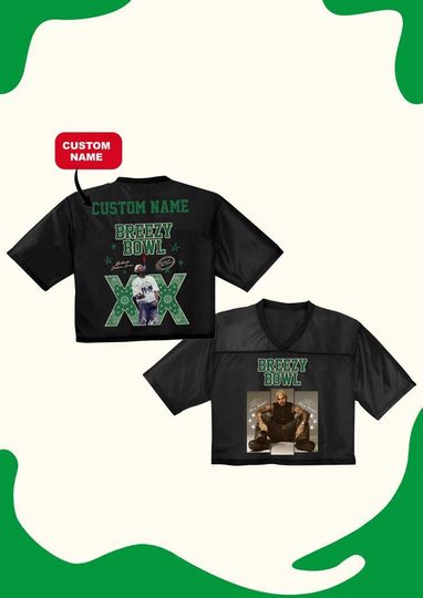 Personalized Chris Brown 2025 Crop top Mesh Jersey Full Mesh, Breezy Bowl XX Concert 2025, Chris Brown Merch,Country Music