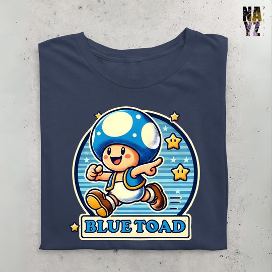 Blue Toad Mario Shirt, Super Mario Family Shirt, Super Mario Character Shirt, Super Mario Birthday Party Shirt, Mario & Friends Party Shirt