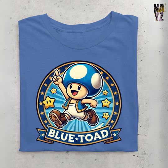 Blue Toad Mario Shirt, Super Mario Family Shirt, Super Mario Character Shirt, Super Mario Birthday Party Shirt, Mario & Friends Party Shirt