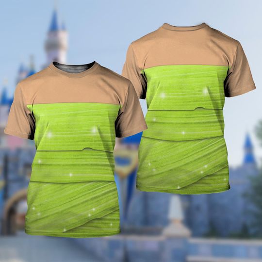 Tinker Bell Costume Shirt, Flying Fairytale Cosplay Costume 3D Shirt, Cartoon Character Costume Shirt, All Over Print Outfit