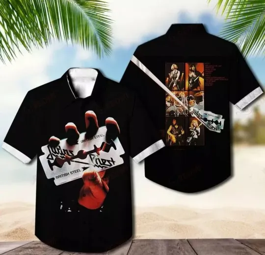 Judas Priest British Steel Album Cover Hawaiian Shirt