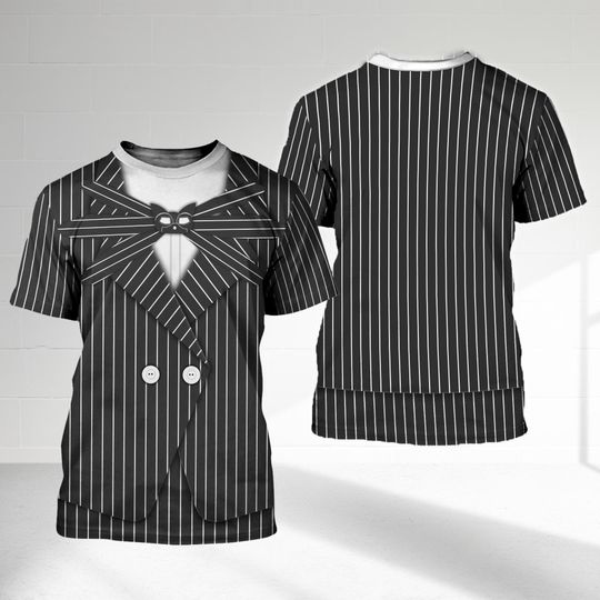 Jack Skellington Costume T-shirt, The Nightmare Before Christmas Cosplay Costume Hoodie Shirt, Cartoon Character Costume Sweatshirt