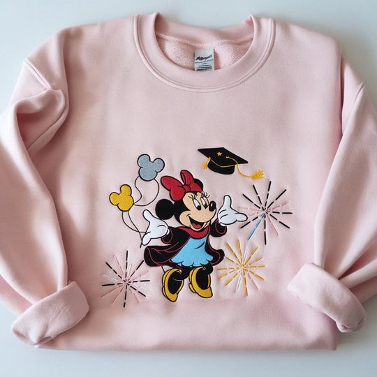 Disney Graduation Embroidered Sweatshirts, Minnie Graduation Sweatshirts, Graduation Gift, Disney Grad Sweater