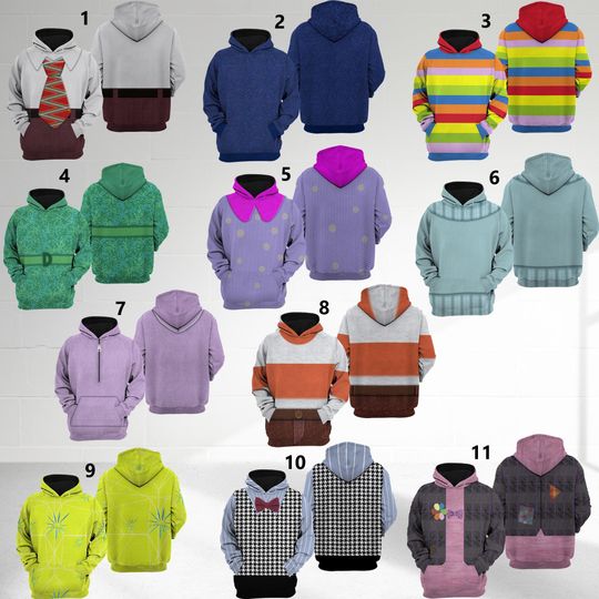 Inside Out 3D Costume Hoodie, Funny Inside Out 2 Character Matching Group Shirt Halloween Cosplay Costume, Halloween Family Friend Outfit