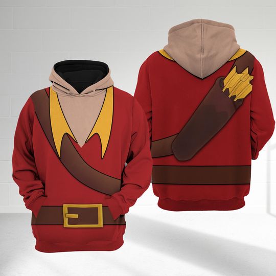 Gaston 3D Hoodie, Halloween Cosplay Costume Hoodie, Beauty And The Beast Antagonists Tee, Halloween Costume For Family Shirt