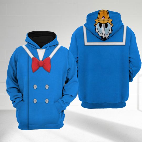 Donald Duck Costume Hoodie, Donald Duck 3D Costume Cosplay Hoodie, Donald Halloween Cosplay Costume For Family Group  Shirt