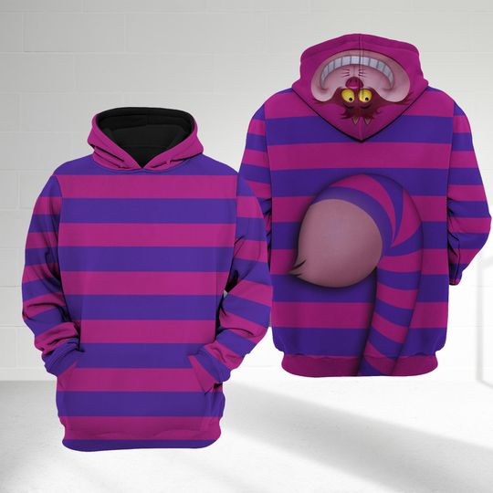 Cheshire Cat Halloween 3D Shirt, Alice In Wonderland Halloween Costume Family Hoodie, Cheshire Cat Cosplay Costume Hoodie