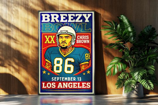 Chris Brown Breezy Bowl 2025 Printable Poster | Printable Wall Art |  Concert Fan Art