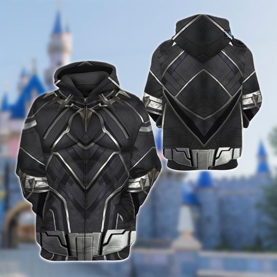 Black Panther Superhero Halloween Costume Shirt, Black Panther King Hoodie, Warrior Cosplay Halloween Men Hoodie Apparel