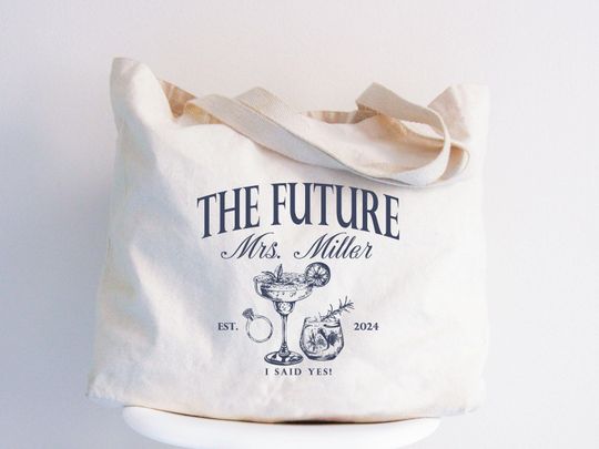 Future Mrs Tote Bag, Custom Mrs Bag, Engagement Tote Bag, Bride Canvas Bag, Engagement Gifts, Bride to Be Tote Bag, Engagement Party Gifts