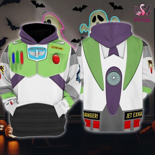 Personalized Toy Story Buzz Lightyear Full Over Print Hoodie, Space Ranger, Buzz Lightyear Cosplay Sweatshirt, Toy Story Costume Shirt