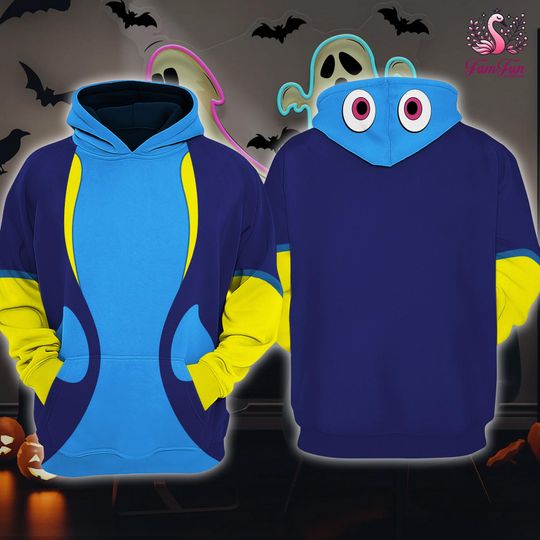 Finding Nemo Dory 3D Full Over Print Sweatshirt, Finding Nemo Cosplay Hoodie, Magic Kingdom Shirt, Halloween Cosplay Sweatshirt