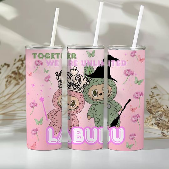 LABUBU wicked png, LABUBU Glinda and elphaba Tumbler, Labubu Tumbler