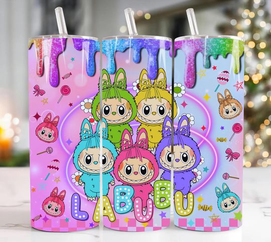 Trendy Pink Cartoon 20oz Skinny Tumbler LABUBU Cartoon 20 oz Tumbler