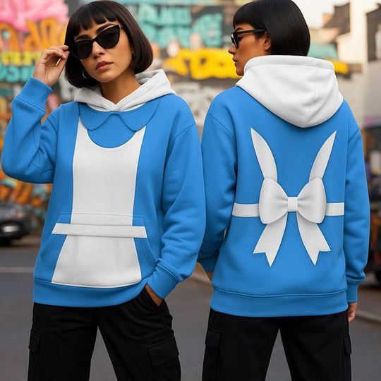 Alice in Wonderland Halloween All Over Print Costume Hoodie, Alice in Wonderland Costume, Halloween Costume Sweatshirt, Halloween Party
