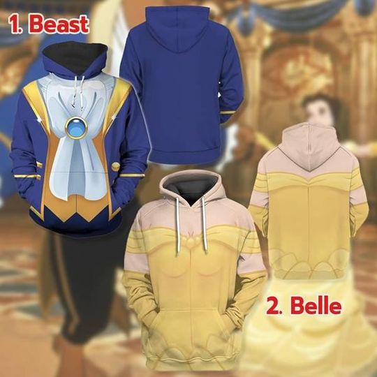 Bella Princess Hoodie, Beast Halloween Costume Sweatshirt, Beauty And The Beast Halloween Cosplay, Beauty And The Beast Disneyland Movie Tee