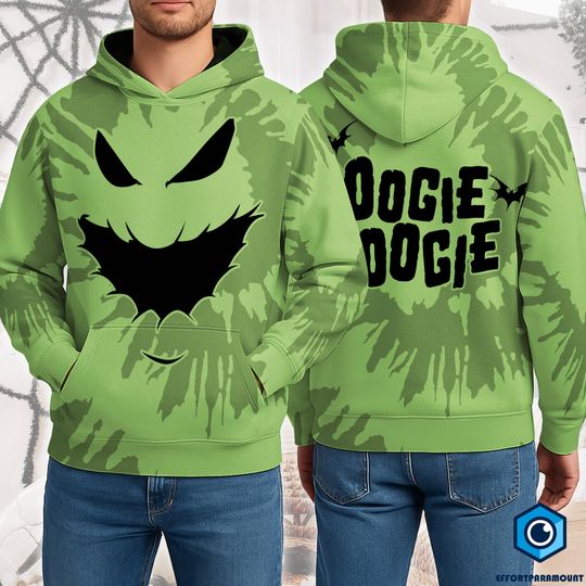 Oogie Boogie All Over Print Hoodie, Oogie Boogie Hoodie Costume Cosplay, Halloween Oogie Boogie Shirt, Spooky Season, Halloween Costume