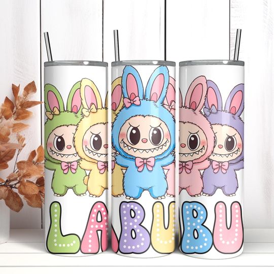 Funny Cartoon Labubu Character Tumbler Wrap, Labubu Tumbler Wrap, Trending Labubu Tumbler