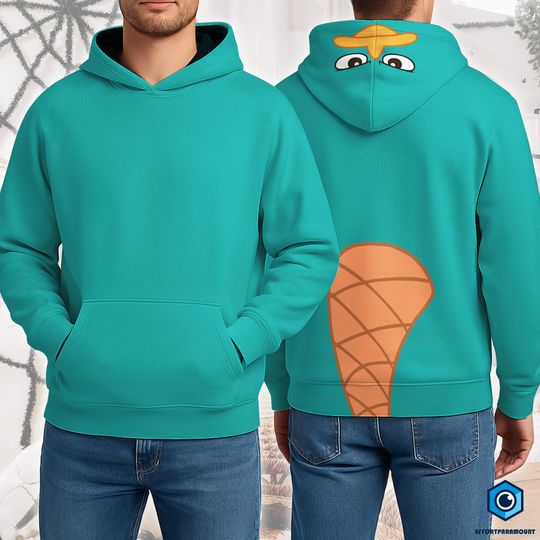 Perry the Platypus Hoodie, Phineas and Ferb Cosplay Pullover, Agent P Costume Hoodie, Vintage Cartoon Fan Gift