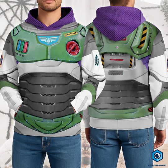 Buzz Lightyear 3D Full Over Print Hoodie | Toy Story Buzz Lightyear Cosplay Shirt | Toy Story Merch | Magic Kingdom Toy Story Hoodie