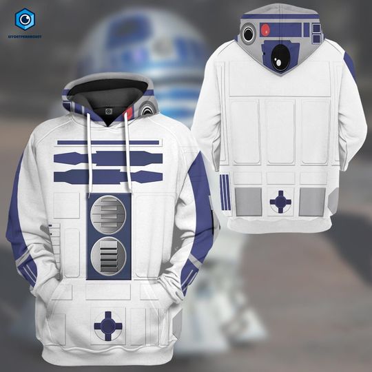 R2D2 Costume Men 3D Shirt, Halloween Costume Shirt, R2D2 Cosplay Costume Shirt, Halloween StarWars Shirt, Halloween Cosplay Hoodie