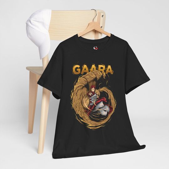 Anime Graphic T-Shirt Sand Ninja Warrior Style Black Desert Power Manga Tee