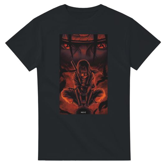 Uchiha Fan Art Graphic Tee - Anime Heavyweight Cotton T-Shirt