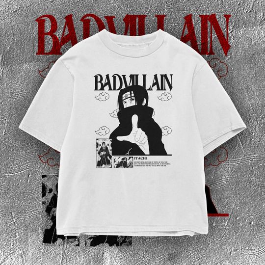 Bad Villain Anime T-shirt, Narutoo Itachi Tee, Japanese Manga Shirt