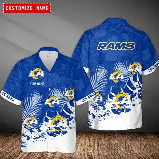 Los Angeles Football Team Ramss Hawaiian Button Down Shirt Unisex Adults