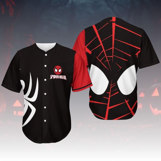 Spider-Man Costume Baseball Jersey, Marvel Superhero Cosplay Shirt, Comic Con Jersey Top, Spidey Fan Gift For Him, Halloween Shirt