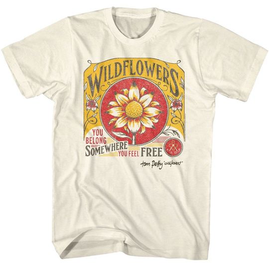 Tom Petty Wildflowers Natural T-Shirt