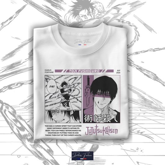Jujutsu Satoru T-Shirt, Toji Fushiguro Shirt, Unisex Anime Manga Shirt, Original Design, 100% Cotton Gift Idea for Manga Lovers