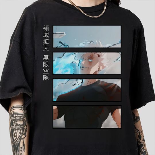 Anime T-Shirt Jujutsu Satoru Inspired Tee Gojo Satoru Anime Graphic Design JJK Gift For Anime Lover Jujutsu Satoru Gift Unisex
