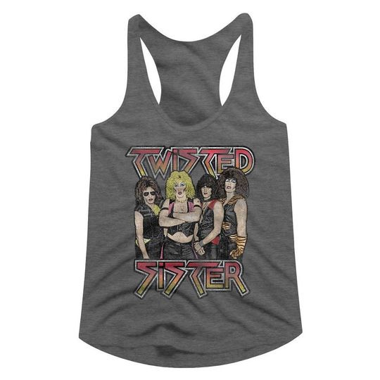 Twisted Sister Graphite Heather Women's Racerback Tank Top